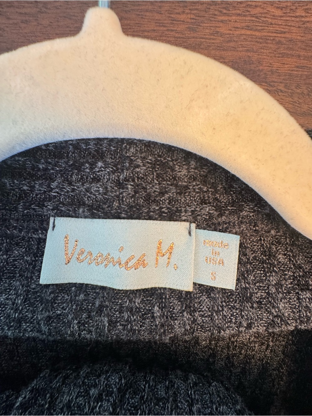 Veronica M Charcoal Gray Ribbed Open Front Long Cardigan S - Picture 3 of 7